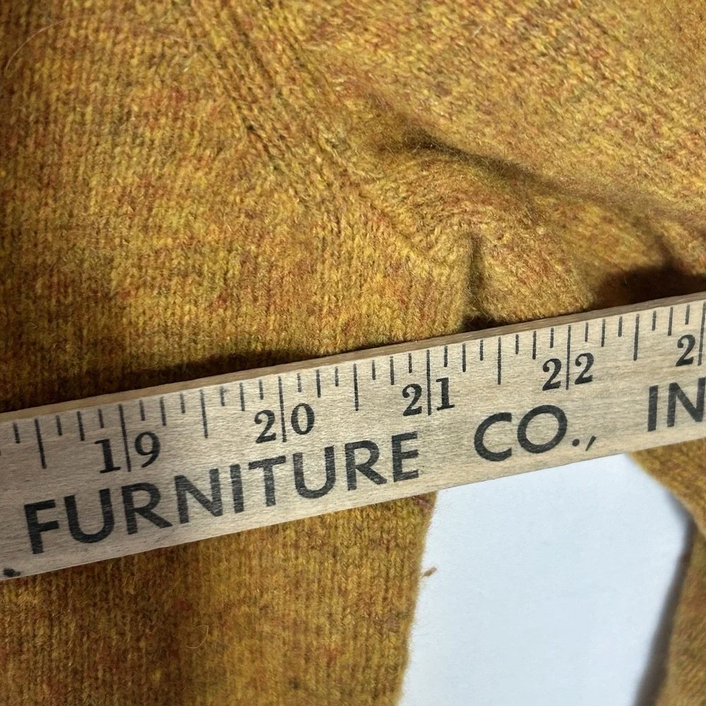 Black Brown 1826 Men's Sweater Lambswool V Neck Ochre Size XL Pullover